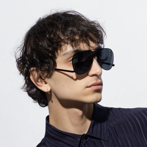 NWT SAINT LAURENT SILVER BLUE UNISEX SUNGLASSES - Picture 1 of 5